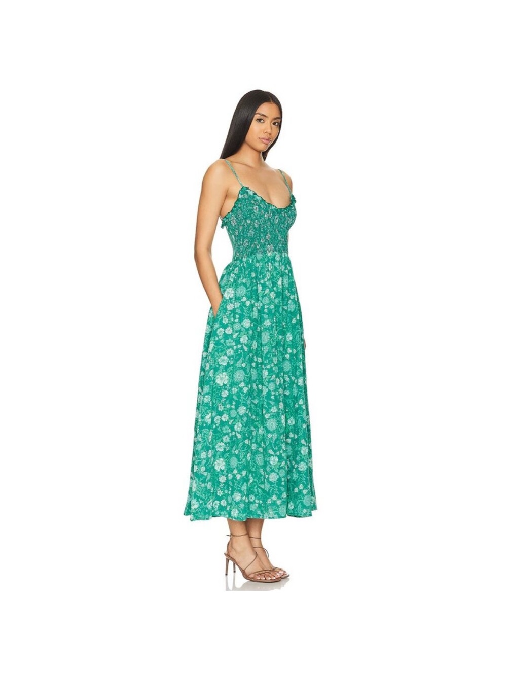 Free People Sweet Nothings Green Floral Print Maxi Dress - Picture 2 of 13